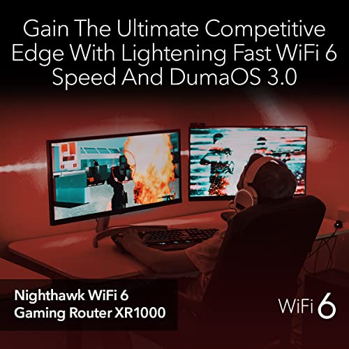 NETGEAR Nighthawk Pro Gaming WiFi 6 Router (XR1000) 6-Stream AX5400 Wireless Speed (up to 5.4Gbps) | DumaOS 3.0 Optimizes Lag-Free Server Connections | 4 x 1G Ethernet and 1 x 3.0 USB Ports