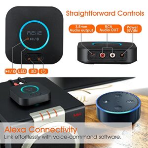 Audio Bluetooth Receiver,HiFi Wireless Audio Adapter,Bluetooth 4.2 Receiver with 3D Surround AptX Low Latency for Home and Car Music Stereo Streaming (Pair 2 at Once)