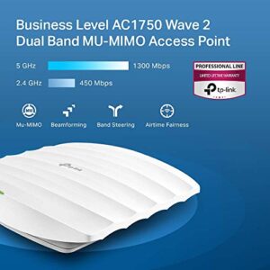 TP-Link EAP245 V3 | Omada AC1750 Gigabit Wireless Access Point | Business WiFi Solution w/ Mesh Support, Seamless Roaming & MU-MIMO | PoE Powered | SDN Integrated | Cloud Access & Omada App | White