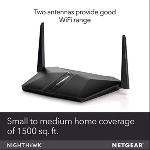 NETGEAR Nighthawk AX4 4-Stream WiFi 6 Router (RAX40) - AX3000 Wireless Speed (up to 3Gbps) | 1,500 Sq Ft Coverage | Coverage for Small-to-Medium Homes | 4 x 1G Ethernet and 1 x 3.0 USB ports (Renewed)