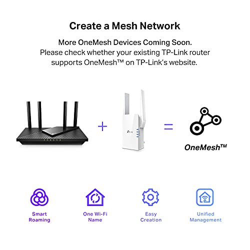 TP-Link AX1800 WiFi 6 Extender(RE605X)-Internet Booster, Covers up to 1500 sq.ft and 30 Devices,Dual Band Repeater up to 1.8Gbps Speed, AP Mode, Gigabit Port