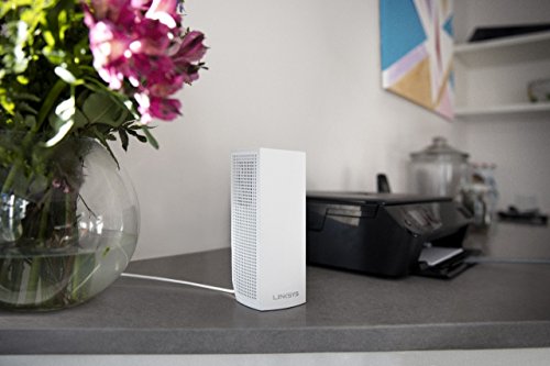 Linksys WHW0301 Velop Intelligent Mesh WiFi System: AC2200 Tri-Band Wi-Fi Router, Wireless Network for Full-Speed Home Coverage (White, 1-Pack)