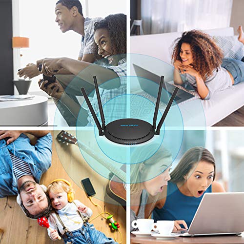 AC1200 WiFi Router Dual Band Wireless Internet Router,High Speed Wireless Router with 4x5dBi High-Gain Antennas for Online Game & HD Video,Provide More Reliable WiFi Connections and WiFi Speeds