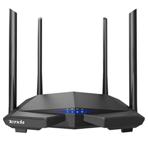 tenda ac1200 dual band wifi router, high speed wireless internet router with smart app, mu-mimo for home (ac6),black