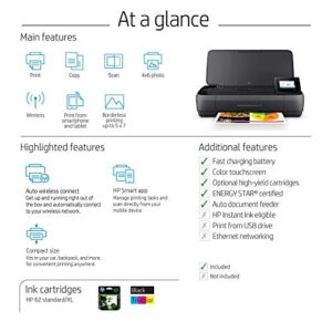 HP OfficeJet 250 Portable Printer with Wireless and Mobile Printing (CZ992A) (Renewed)