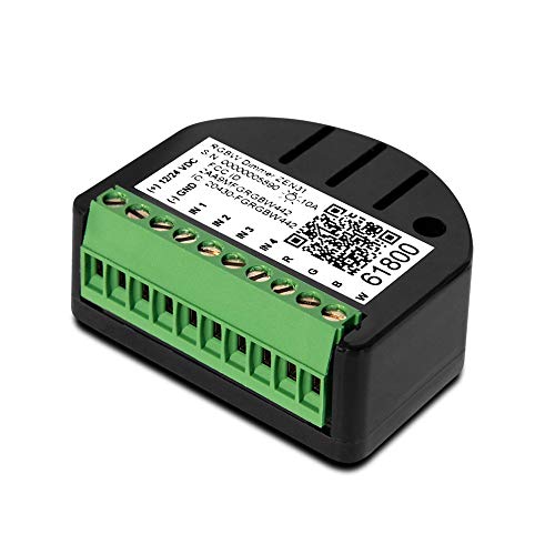Zooz Z-Wave Plus S2 12/24 V DC RGBW Dimmer ZEN31 for LED Strips and DC Lighting, Work as a Network Repeater (Z-Wave Hub Required)