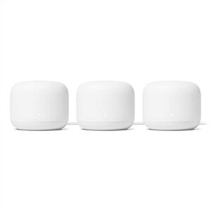 google nest wifi router 3 pack (2nd generation) – 4×4 ac2200 mesh wi-fi routers with 6600 sq ft coverage