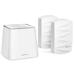 meshforce m3 mesh wifi system, mesh router for wireless internet, up to 4500 sq.ft （6+ rooms） whole home coverage, wifi router replacement, parental control, plug-in design (1 wifi point & 2 dots)