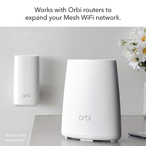 NETGEAR Orbi Wall-Plug Whole Home Mesh WiFi Satellite Extender - works with your Orbi router to add 1,500 sq. feet of coverage at speeds up to 2.2 Gbps, AC2200 (RBW30)
