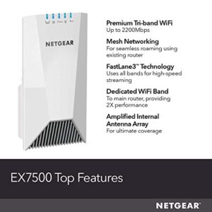 NETGEAR Nighthawk Mesh X4S Wall-Plug Tri-Band WiFi Mesh Extender - White (Renewed)