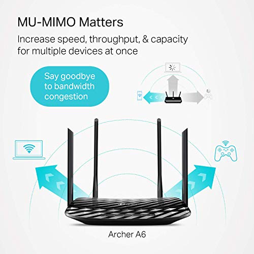 TP-Link AC1200 Archer A6 Smart Dual-Band MU-MIMO Wireless Wi-Fi Internet Router (Renewed)