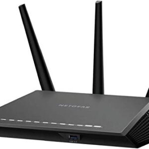 NETGEAR Nighthawk R7350 AC2400 Router: Fast Beamforming Wi-Fi for Gaming, 4K UHD Streaming. 2400Mbps, 2500 Sq Ft, QoS, Dual Core, 2.4 + 5GHz, 5 x GIGABIT + USB 3.0 Port, Smart WiFi Router R7350-NAS
