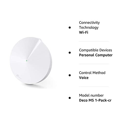 TP-Link Deco M5 Wi-Fi System (Single Pack) – Router Replacement for Secure Whole Home Coverage (Renewed)