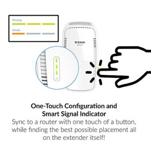 D-Link WiFi Range Extender Mesh Gigabit AC1900 Dual Band Plug In Wall Signal Booster Wireless or Ethernet Port Smart Home Access Point (DAP-1955-US)