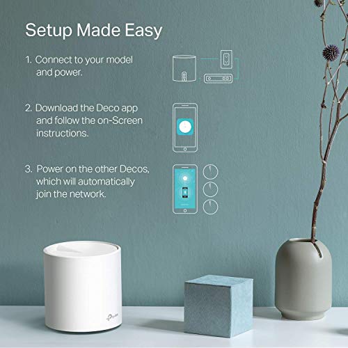 Certified Refurbished TP-Link 3 Pack Deco X20 Wifi 6 Mesh Router, AX1800 Whole Home Wifi System up to 5800 Sqft (Renewed)