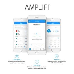 AmpliFi Instant Wifi System by Ubiquiti Labs, Seamless Whole Home Wireless Internet Coverage, Wifi Router & Mesh Point, 1 Gigabit Ethernet, 1 WAN Port, Ethernet Cable, Replaces Router & WiFi Extenders