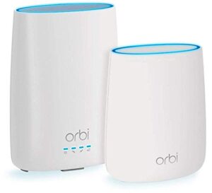 netgear orbi built-in-modem whole home mesh wifi system with all-in-one cable modem and wifi router and single satellite extender with speeds up to 2.2 gbps over 4,000 sq. feet, ac2200 (cbk40)