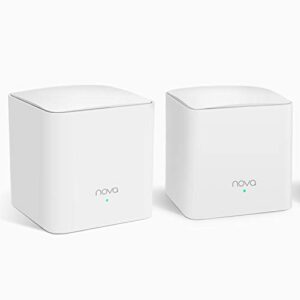 tenda nova mw5s(2-pack) wall-plug whole home mesh wifi system, coverage up to 2, 500 sq. ft, plug and play, router/wifi extender replacement, gigabit connection to your cable modem