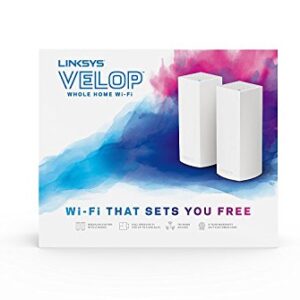 Linksys Velop Tri-band Whole Home WiFi Mesh System Router Replacement for Home Network, Compatible with Alexa (Renewed) (2 Pack, Version 2)