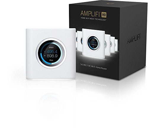 AmpliFi HD WiFi Router by Ubiquiti Labs, Seamless Whole Home Wireless Internet Coverage, HD WiFi Router with Touchscreen Display, 4 Gigabit Ethernet, 1 WAN Port, Ethernet Cable, Expandable Mesh System