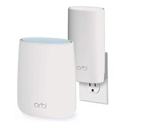 netgear orbi compact wall-plug whole home mesh wifi system – wifi router and wall-plug satellite extender with speeds up to 2.2 gbps over 3,500 sq. feet, ac2200 (rbk20w)