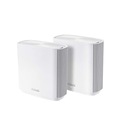 ASUS ZenWiFi AC Whole-Home Tri-Band Mesh System (CT8 2 Pack White) Coverage up to 5,400 sq.ft, AC3000, WiFi, Life-time Free Network Security and Parental Controls, 4X Gigabit Ports, 3 SSIDs