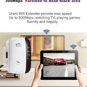 WiFi Range Extender Coverage Up to2640 Sq Ft and 25 Devices WiFi Repeater, Long Range Amplifier with Ethernet Port, Access Point, 1-Tap Setup, Alexa Compatible N300