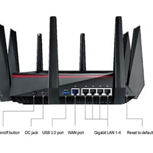ASUS WiFi Gaming Router (RT-AC5300) - Tri-Band Gigabit Wireless Internet Router, Gaming & Streaming, AiMesh Compatible, Included Lifetime Internet Security, Adaptive QoS, Parental Control, MU-MIMO