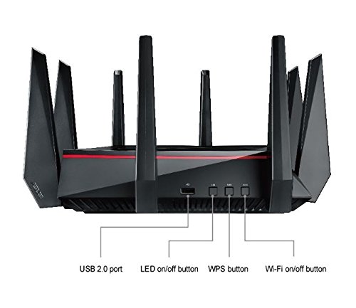 ASUS WiFi Gaming Router (RT-AC5300) - Tri-Band Gigabit Wireless Internet Router, Gaming & Streaming, AiMesh Compatible, Included Lifetime Internet Security, Adaptive QoS, Parental Control, MU-MIMO