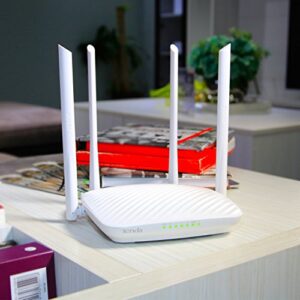 Tenda N600Mbps Smart WiFi Router, Wireless Router for Internet with Whole-Home Coverage, 4*6dBi High-Gain Omnidirectional Antennas&Beamforming, 3 Lan Fast Ports, Easy Setup&App Control(F9)