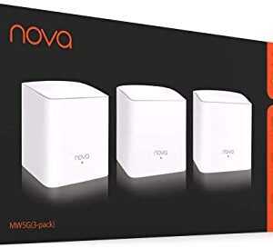 Tenda Nova MW5G Whole Home Mesh WiFi System - Dual Band Gigabit AC1200 Router Replacement for Smart Home,Works with Amazon Alexa for 3500 sq.ft Coverage (3 Pack)