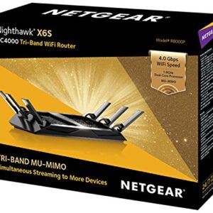 NETGEAR Nighthawk X6S AC4000 Tri-band WiFi Router, Gigabit Ethernet, MU-MIMO, Compatible with Amazon Echo/Alexa (R8000P)