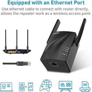 WiFi Extender- WiFi Range Extender Up to 1200Mbps, WiFi Signal Booster, 2.4 & 5GHz Dual Band WiFi Repeater with Access Ethernet Port, 360° Full Coverage, Easy Set-Up. (1200Mbps)