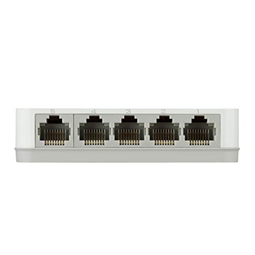 D-Link Ethernet Switch, 5 Port Unmanaged Gigabit Desktop Plug and Play Compact Design White (GO-SW-5G)