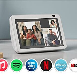 Echo Show 8 (2nd Gen, 2021 release) | HD smart display with Alexa and 13 MP camera | Glacier White