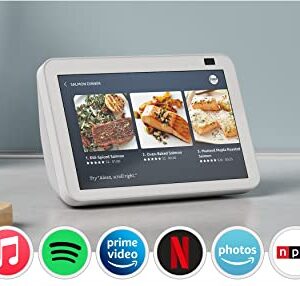 Echo Show 8 (2nd Gen, 2021 release) | HD smart display with Alexa and 13 MP camera | Glacier White