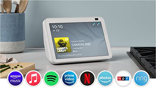 Echo Show 8 (2nd Gen, 2021 release) | HD smart display with Alexa and 13 MP camera | Glacier White