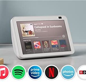 Echo Show 8 (2nd Gen, 2021 release) | HD smart display with Alexa and 13 MP camera | Glacier White