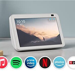 Echo Show 8 (2nd Gen, 2021 release) | HD smart display with Alexa and 13 MP camera | Glacier White