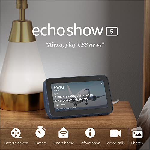 Echo Show 5 (2nd Gen, 2021 release) | Smart display with Alexa and 2 MP camera | Deep Sea Blue