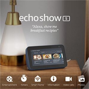 Echo Show 5 (2nd Gen, 2021 release) | Smart display with Alexa and 2 MP camera | Deep Sea Blue