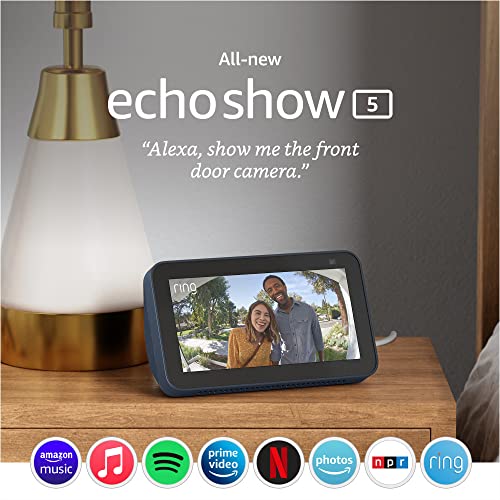 Echo Show 5 (2nd Gen, 2021 release) | Smart display with Alexa and 2 MP camera | Deep Sea Blue