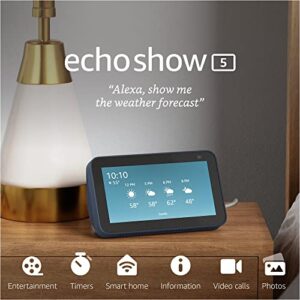 Echo Show 5 (2nd Gen, 2021 release) | Smart display with Alexa and 2 MP camera | Deep Sea Blue