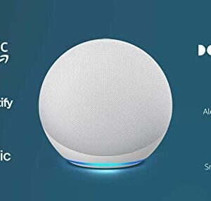 Echo (4th Gen) | With premium sound, smart home hub, and Alexa | Glacier White