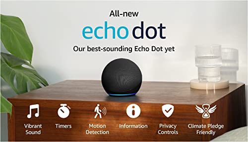 All-New Echo Dot (5th Gen, 2022 release) | Smart speaker with Alexa | Charcoal