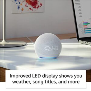 All-New Echo Dot (5th Gen, 2022 release) with clock | Smart speaker with clock and Alexa | Cloud Blue