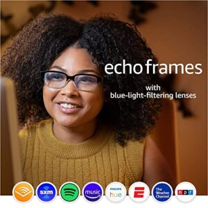 Echo Frames (2nd Gen) | Smart audio glasses with Alexa | Quartz Gray with blue-light-filtering lenses