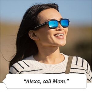 Echo Frames (2nd Gen) | Smart audio sunglasses with Alexa | Classic Black with new polarized blue mirror sunglass lenses