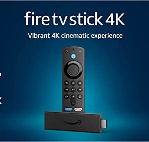 Fire TV Stick 4K, brilliant 4K streaming quality, TV and smart home controls, free and live TV