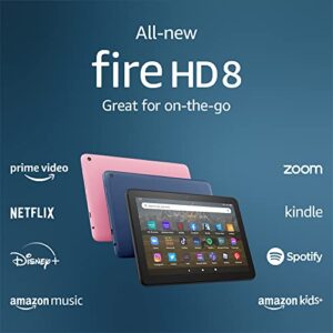 All-new Amazon Fire HD 8 tablet, 8” HD Display, 32 GB, 30% faster processor, designed for portable entertainment, (2022 release), Black